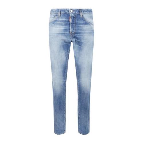 Klassieke Denim Jeans met Vijf Zakken Dsquared2 , Blue , Heren