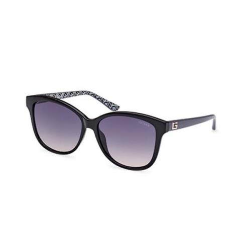 Stijlvolle zwarte zonnebril met grijze lenzen Guess , Black , Dames