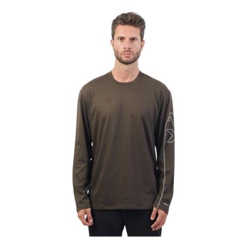 Groene longsleeve katoenen T-shirt Armani Exchange , Green , Heren