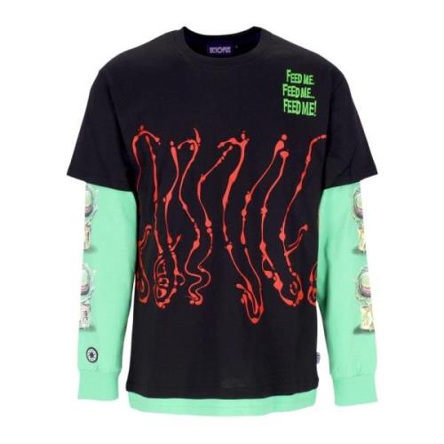 Zwarte Longsleeve Tee Dripper Octopus , Multicolor , Heren