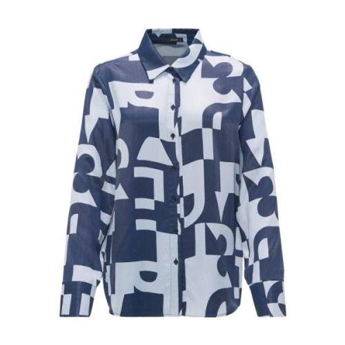 Gedurfde Blouse met Lange Mouwen Opus , Blue , Dames