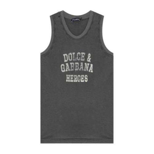 Mouwloos T-shirt Dolce & Gabbana , Gray , Heren