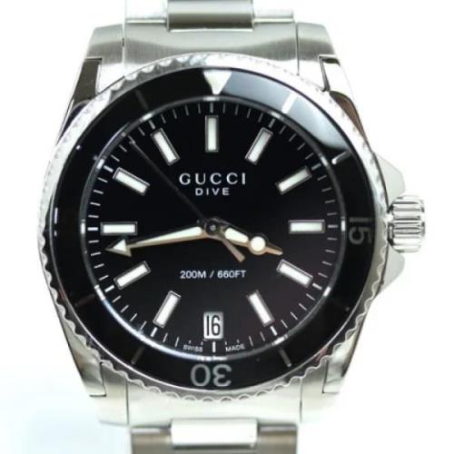 Pre-owned Stainless Steel watches Gucci Vintage , Black , Dames