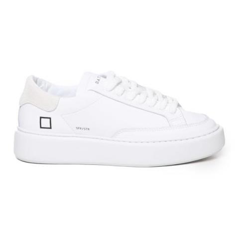 Witte Leren Sneakers met Logo Detail D.a.t.e. , White , Dames