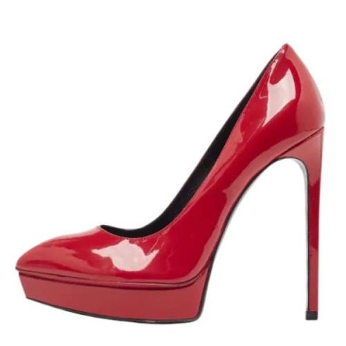 Pre-owned Leather heels Yves Saint Laurent Vintage , Red , Dames