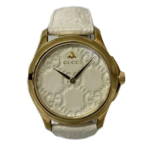 Pre-owned Stainless Steel watches Gucci Vintage , White , Dames