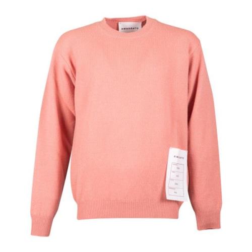 Peach Crew Neck Wool Cashmere Sweater Amaránto , Orange , Heren