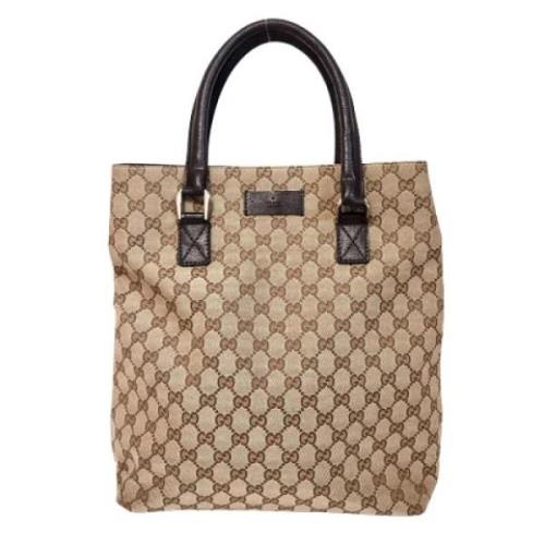 Pre-owned Canvas totes Gucci Vintage , Beige , Dames