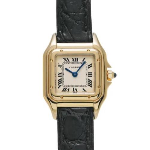 Pre-owned Leather watches Cartier Vintage , White , Dames