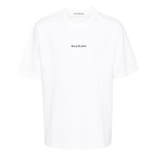 Casual Katoenen T-shirt voor Mannen Acne Studios , White , Heren