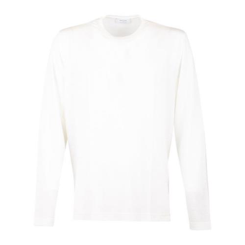 Witte Crew Neck Wollen Trui Gran Sasso , White , Heren