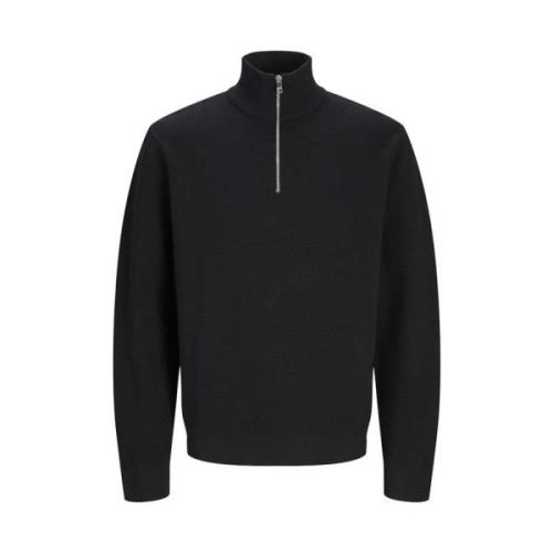 Stitch Knit Half Zip Sweater Jack & Jones , Black , Heren