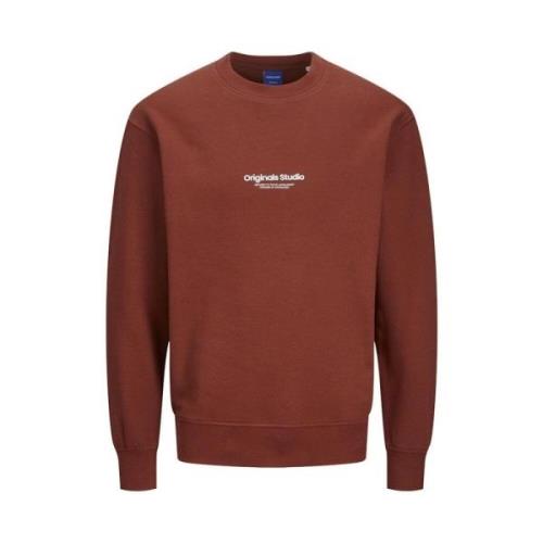 Brandy Brown Sweatshirt Jorvesterbro Stijl Jack & Jones , Red , Heren