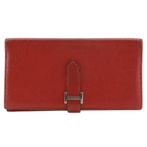 Pre-owned Fabric wallets Hermès Vintage , Red , Dames