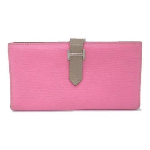 Pre-owned Leather wallets Hermès Vintage , Pink , Dames