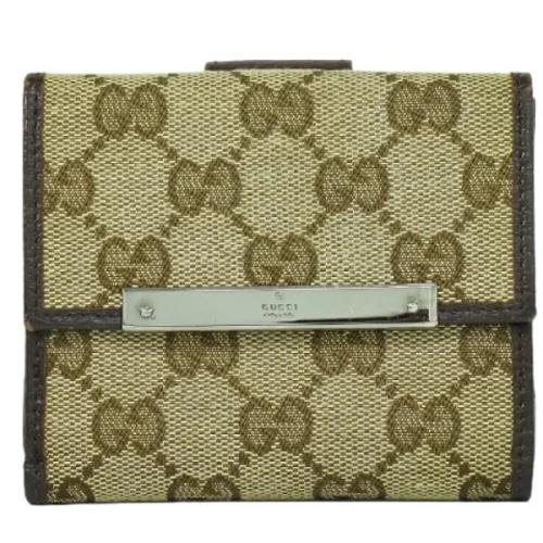 Pre-owned Canvas wallets Gucci Vintage , Beige , Unisex