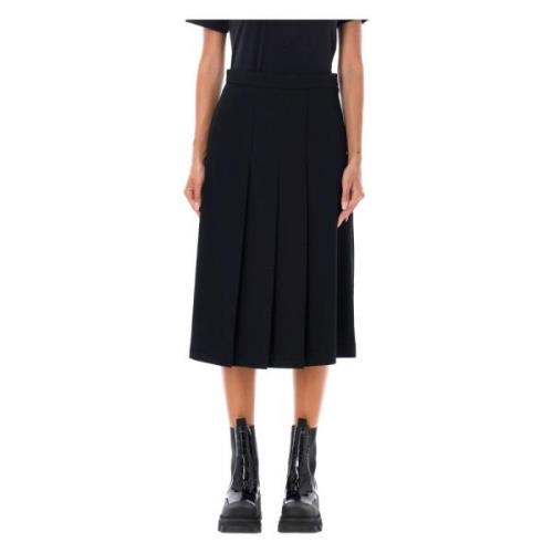 Zwarte Geplooide Midi Rok Aw24 Comme des Garçons , Black , Dames