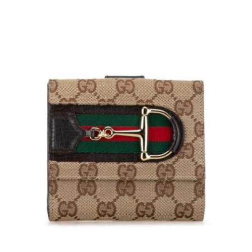 Pre-owned Canvas wallets Gucci Vintage , Brown , Dames