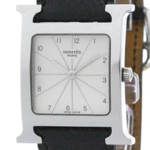 Pre-owned Leather watches Hermès Vintage , Gray , Heren