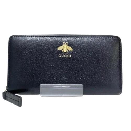 Pre-owned Leather wallets Gucci Vintage , Black , Heren