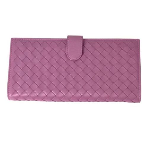 Pre-owned Leather wallets Bottega Veneta Vintage , Purple , Dames