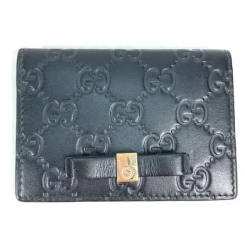 Pre-owned Leather wallets Gucci Vintage , Black , Dames