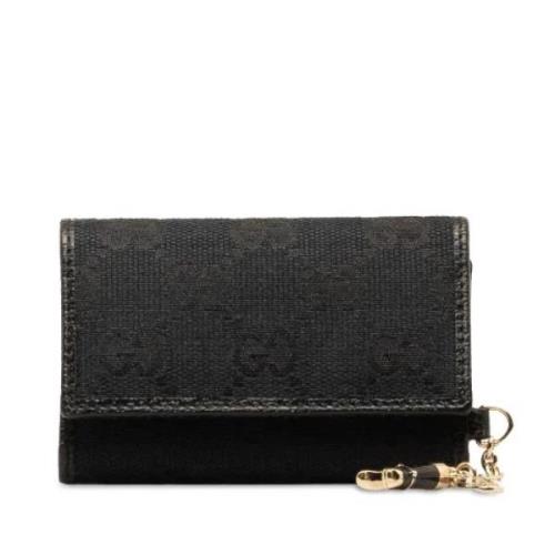 Pre-owned Canvas key-holders Gucci Vintage , Black , Dames