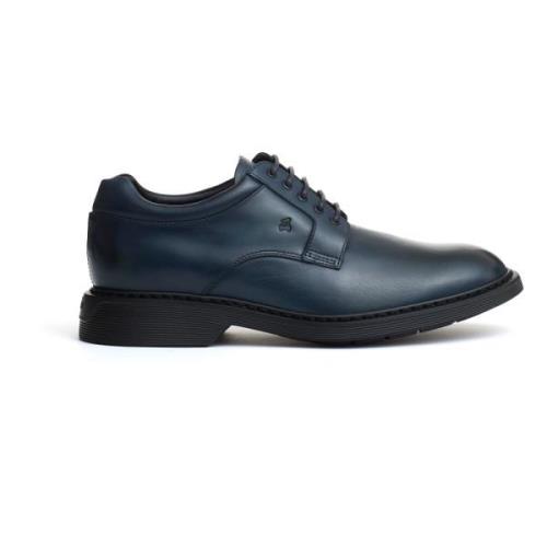 Blauwe Leren Veterschoenen Hogan , Blue , Heren