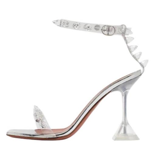 Pre-owned Fabric sandals Amina Muaddi Pre-owned , White , Dames