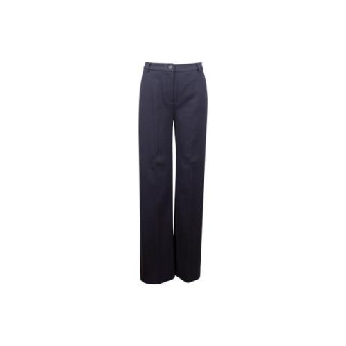 Blauwe Jacquard Cropped Broek Max Mara Weekend , Blue , Dames