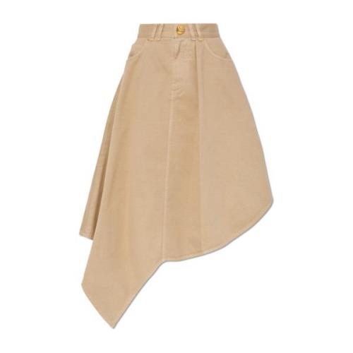 Asymmetrische Rok Balmain , Beige , Dames