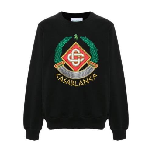 Geborduurde Crew Neck Sweater Casablanca , Black , Heren