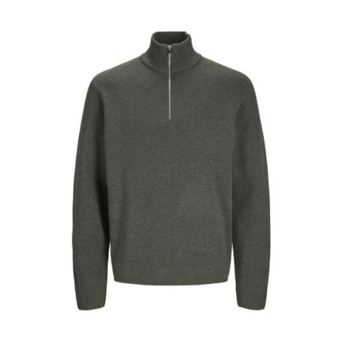 Stitch Knit Half Zip Sweater Jack & Jones , Green , Heren