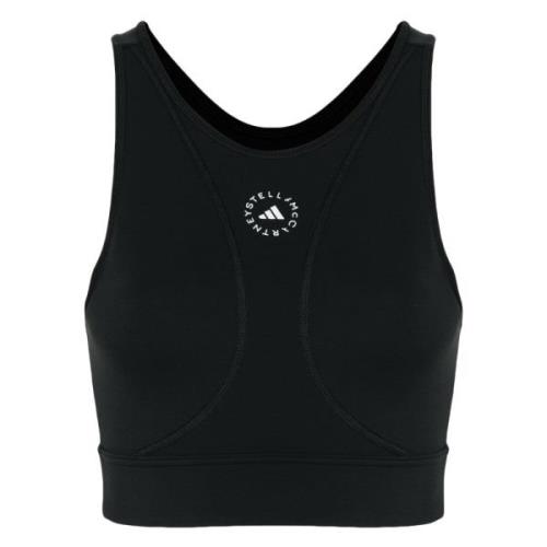 TST Crop Top voor Vrouwen Adidas by Stella McCartney , Black , Dames