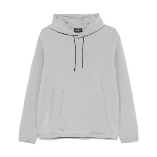 Grijze Sweater met Capuchon en Rits Emporio Armani , Gray , Heren