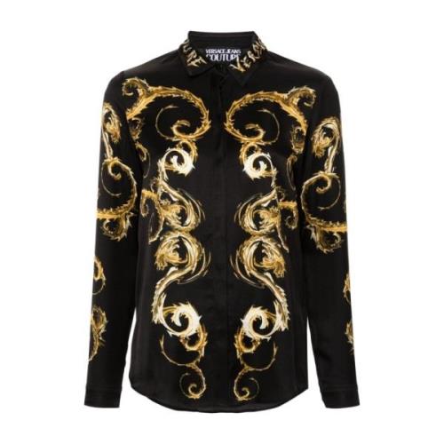 Baroccoflage Print Zwarte Overhemd Versace Jeans Couture , Black , Dam...