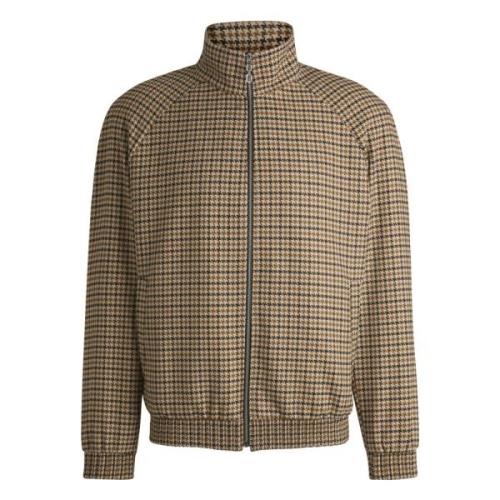 Moderne jack met rits en pied-de-poule patroon Hugo Boss , Brown , Her...