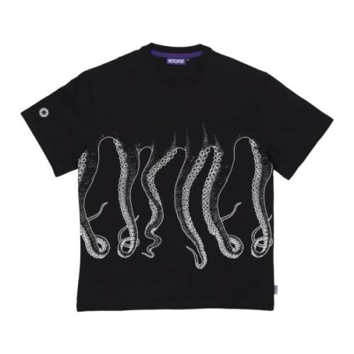 Outline Tee Zwart/Wit Octopus , Black , Heren