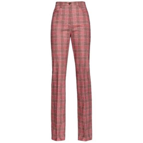 Flared Wool Flannel Jeans Broek Pinko , Red , Dames