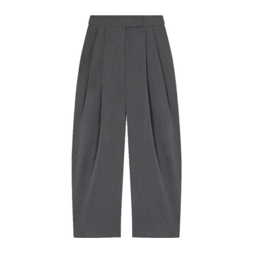 Wijde Broek in Viscosemix Stof Pinko , Gray , Dames