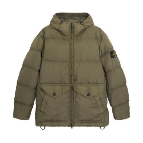 Winddichte Crinkle Reps Jas Stone Island , Green , Heren