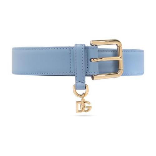 Leren riem Dolce & Gabbana , Blue , Dames