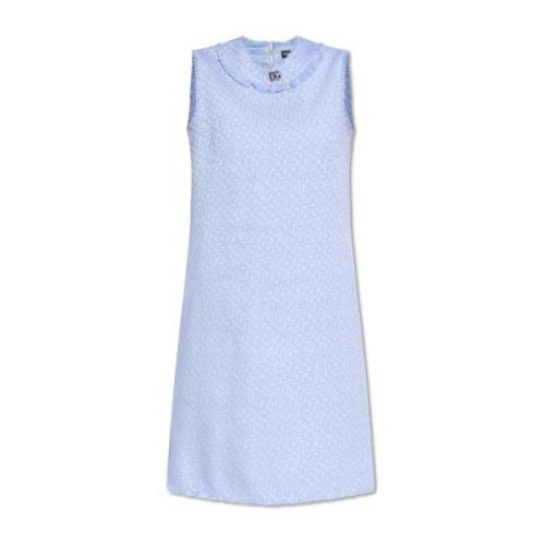 Jurk met logo Dolce & Gabbana , Blue , Dames