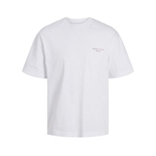 Achtergrond Grafisch T-shirt Wit Jack & Jones , White , Heren