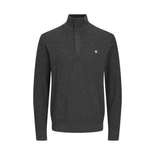 Premium Gebreide Half-Zip Trui Jack & Jones , Gray , Heren