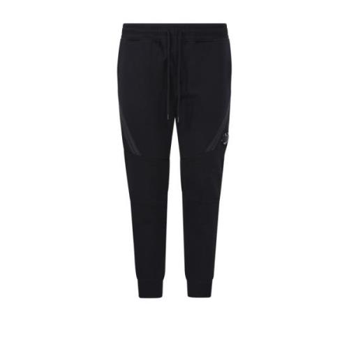 Zwarte track pant met rits C.p. Company , Black , Heren