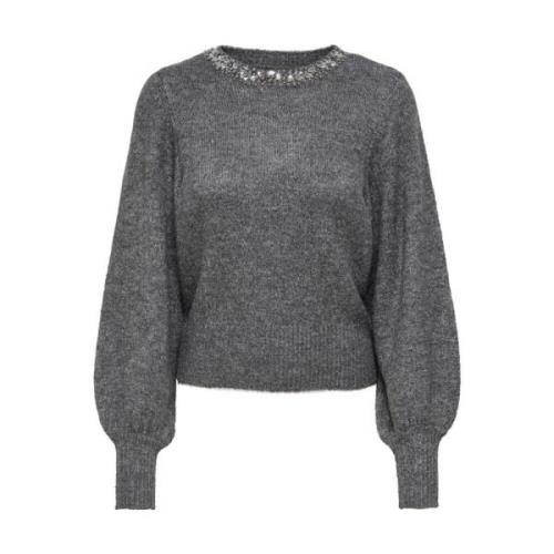 Lange Mouw Pullover Gebreid Only , Gray , Dames