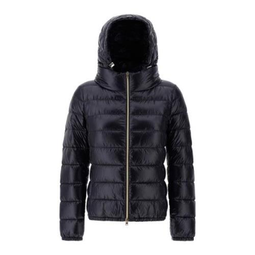 Gewatteerde capuchonjas zwart Herno , Black , Dames