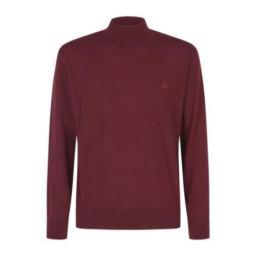 Bordeaux T-Neck Sweater Etro , Red , Heren