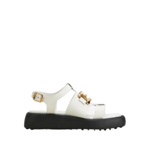 Mode Leren Sandaal - Wit Tod's , White , Dames